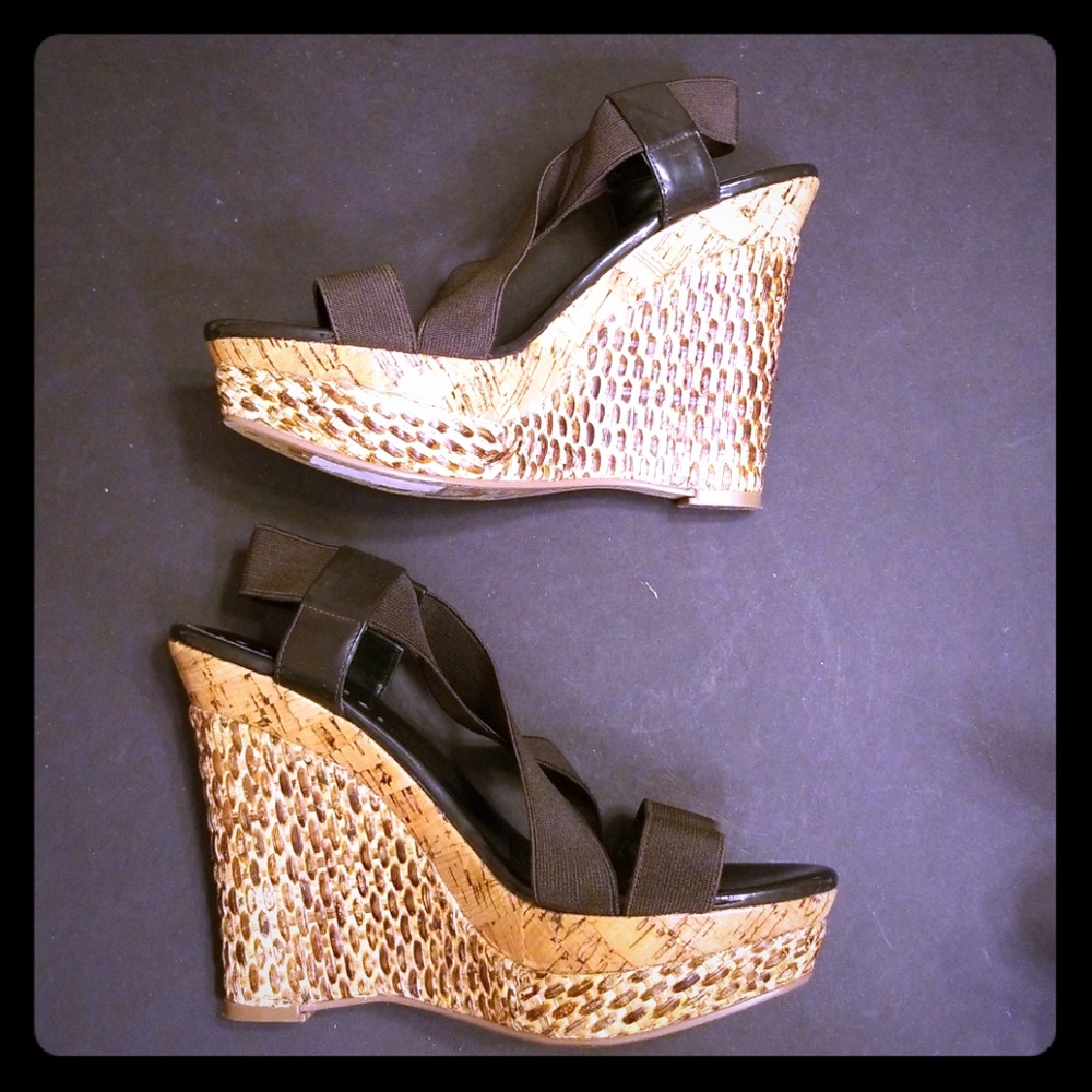 BCBGirls brown wedge Sandals